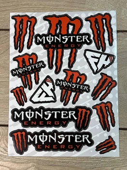 Наклейки Monster Energy пак наклейок вінілових Монстер енерджи для Мото скутер мопед. Оранжевый Цвет