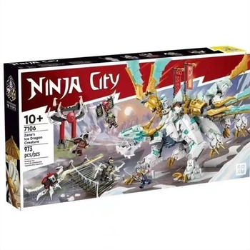 Конструктор Ninja City 11086 Ледяной дракон Зейна Ninjago Нинзяго 973 деталей