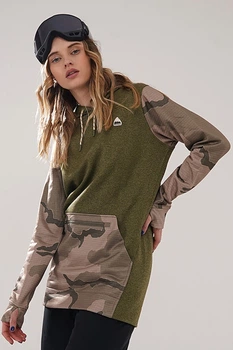 Худи BURTON W OAK LONG PULLOVER HOODIE martini olive heather/barren camo - 20840-W21 - M