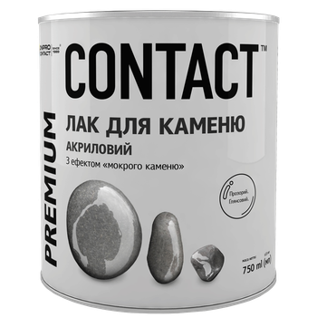 Лак акриловый для камня Днепр-Контакт с эффектом мокрых камней 0.75 л