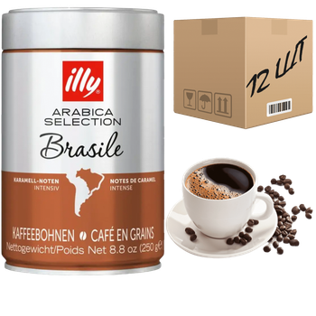 Кофе в зернах ILLY Brasile Бразилия 250 г ж/б(ящик 12шт)