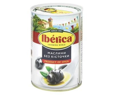 Маслины крупные без косточки ж/б TM Iberica 420 g
