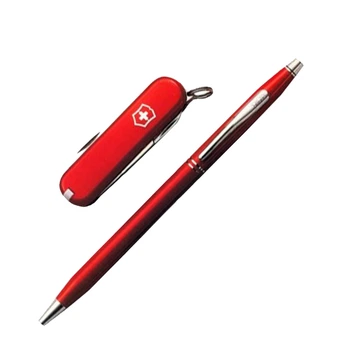 Набір Victorinox Classic (ніж Classic SD (58мм, 7 функцій) + ручка Cross BP), червоний 4.4401