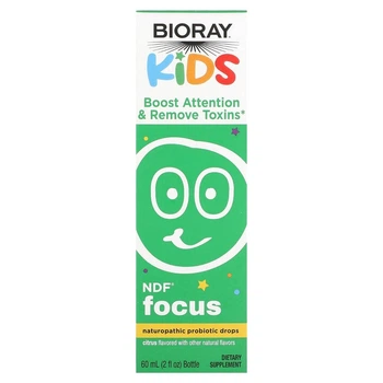 Пробиотик в каплях для детей Bioray Kids NDF Focus для концентрации внимания цитрусовый вкус 60 мл