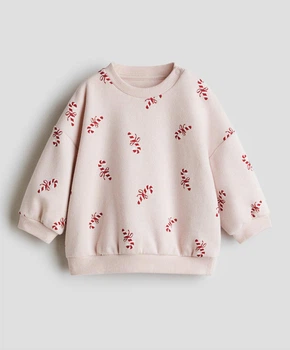 Світшот для дівчинки H&M 104 світло-рожевий, цукерки-палички