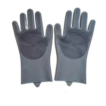 Перчатка силиконовая Gloves for washing dishes для мойки посуды Grey (10508)