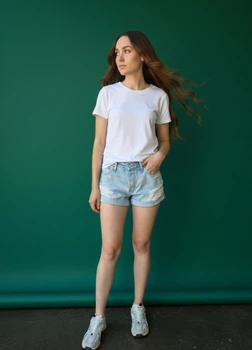 Шорты женские рваные джинсовые Abercrombie&Fitch Голубые 16959 M (укр 44-46)