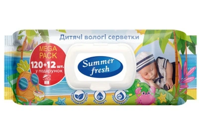 Салфетки влажные детские summer fresh 120шт