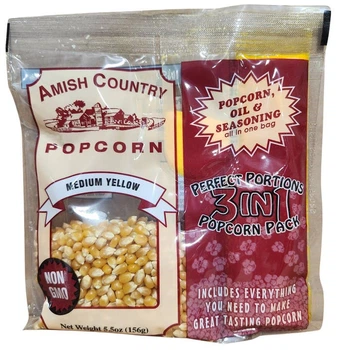 Попкорн Amish Country Popcorn 156 г Perfect Portions 3 in 1 Popcorn Pack, Medium White Hulless