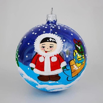 Ялинкова іграшка новорічна куля Santa Shop Ескімос Синій 10 см (7806723194766)