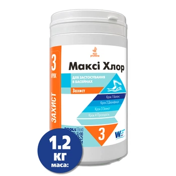 Максі Хлор, таблетки 200 г для тривалої дезінфекції Water World Window, 1,2 кг