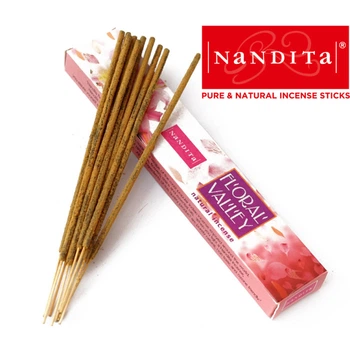 Ароматические палочки Цветочные Nandita Floral Valley 15 грамм Цветочная долина Натуральные индийские благовония для ароматерапии
