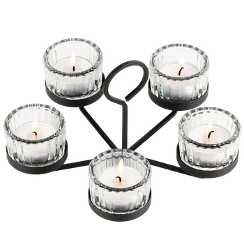 Świecznik Home & Styling Collection ze szklanymi wkładami na 5 świeczek 21x21x12 cm (8721037104951)