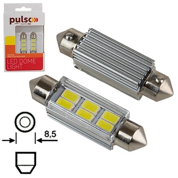 Автомобильная лампа PULSO LP-62041 LED SV8.5 6 SMD-5730 130Lm для салона и подсветки номеров V10557