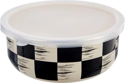 Миска Orion Szachownica емальована з кришкою 15.5 см 800 мл (8592381207069)