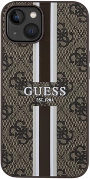 Панель Guess 4G Printed Stripes MagSafe для Apple iPhone 15/14/13 Brown (3666339203443)