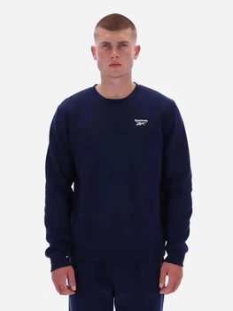 Bluza bez kaptura męska Reebok Kai Small Logo Crewneck Swe 100240741 S Granatowa (1200175386537)