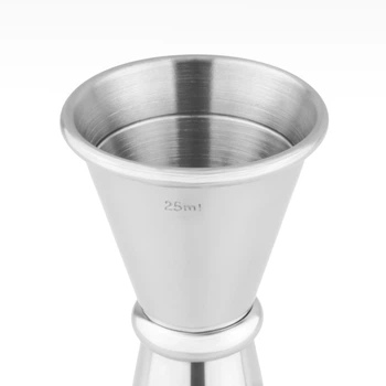 Барний джигер Total Barware 50/25 мл мірник мірник з поділками 15/35 Сріблястий (68667-Ji-25x50-j-s)
