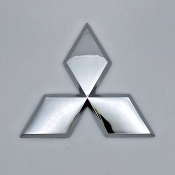 Эмблема логотип Mitsubishi (ABS, хром, глянец) 90*79 мм