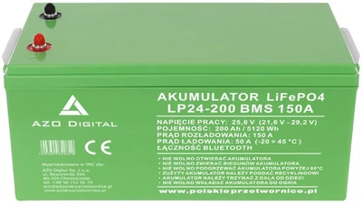 Akumulator AZO Digital LiFePO4 LP24-200 200Ah 24V 150A Bluetooth (AZO00D1364)