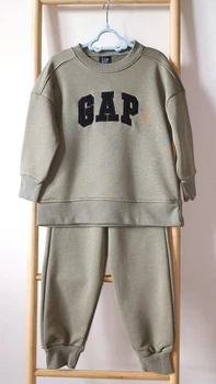 Теплый костюм для мальчика GAP, свитшот и штаны, Оливковый, рост 98 см
