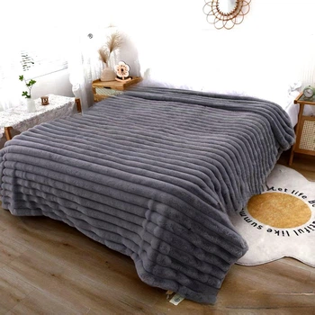 Меховое покрывало Шиншилла King Size 230*250 Темно-серое
