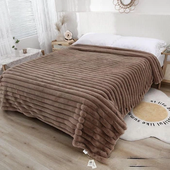 Меховое покрывало Шиншилла King Size 230*250 Коричневое