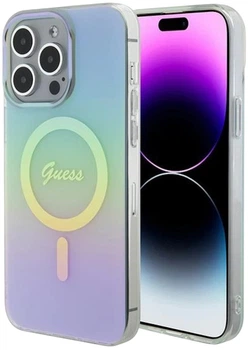 Панель Guess IML Iridescent MagSafe для Apple iPhone 15 Pro Max Turquoise (3666339154950)