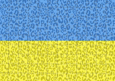 Пазл Із Маленькими Елементами Жовто-Блакитний Леопард Розмір A3