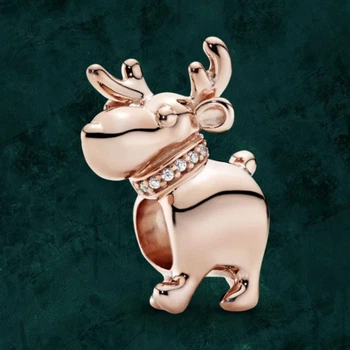 Срібна намистина шарм "Олень" Pandora (Пандора) 787514CZ з покриттям 14к золотом
