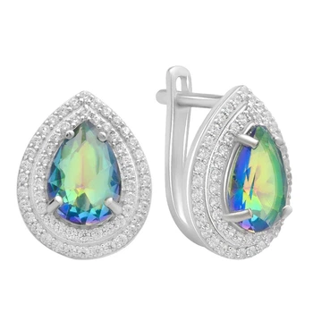Серебряные серьги с мистик топазом 3.951ct (2191285)