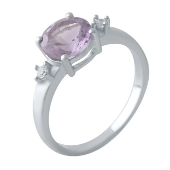 Серебряное кольцо с натуральным аметистом 1.657ct, вес изделия 2,64 гр (2024323)
