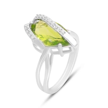 Серебряное кольцо с хризолітом 4.933ct, вес изделия 3,52 гр (2157366)