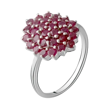 Срібне кільце з натуральним рубіном 1.532ct, вага виробу 3,5 г (2064985)