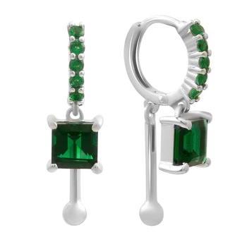 Срібні сережки зі смарагдом nano 2.295ct (2197409)