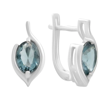 Серебряные серьги с топазом Лондон Блю 1.65ct (2188681)