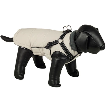 Теплое пальто для собак на флисе со шлеей Zira 2 in 1 Dog Coat Fleece Nobby Бежевый 40 см