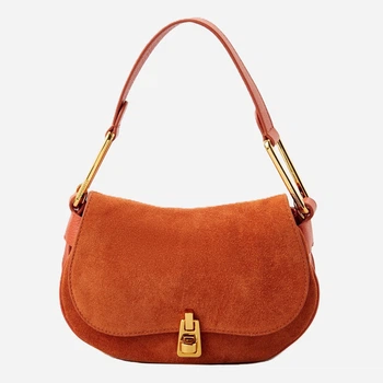 Сумка багет жіноча замшева