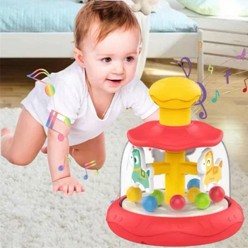 Игрушка юла с шариками Лошадки (красная), детская развивающая игрушка, подарок для ребенка
