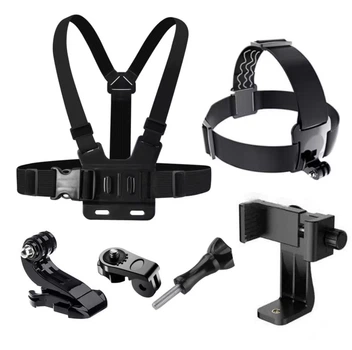 Набор аксессуаров для телефона и экшн-камеры GoPro, SJCAM, Eken, Xiaomi крепления на голову на грудь 6в1 (2824922840)