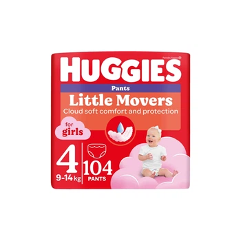 Підгузки Huggies Little Movers/Pants 4 (9-14 кг) M-Pack для дівчаток 104 шт (5029054568095)