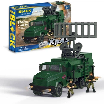 Конструктор IBLOCK Армия КрАЗ РЕБ 350 деталей 2 фигурки, в кор. 38*6,4*28см (12шт), PL-921-471