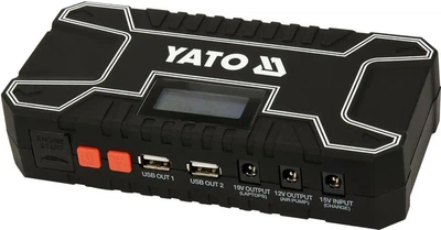 Пускова-зарядна батарея Li-Pol YATO: 12000 мАгод, 300/500 А, живлення через USB: 5В, 2А
