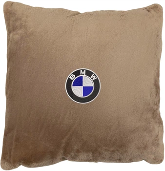 Подушка декоративна Evatech BMW Бежева з вишивкою 35х35 см (MPCSSIV005)