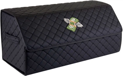 Сумка-органайзер в багажник EVAtech ECO L 30 x 30 x 65 см Крилаті гроші Чорна з чорною ниткою (EHECELBBBBV155)