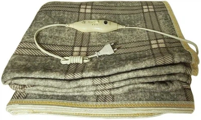 Электропростынь с сумкой Electric Blanket серый клетчатый (150х120 см) IS33