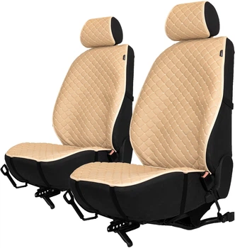 Накидки на сиденья автомобиля EVAtech ECO 2 шт. Бежевые с бежевой нитью, бежевый кант (SCASDIII)
