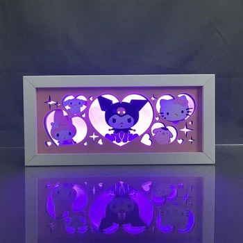Многослойный Ночник лампа аниме Onegai My Melody светильник Kuromi Hello Kitty RGB