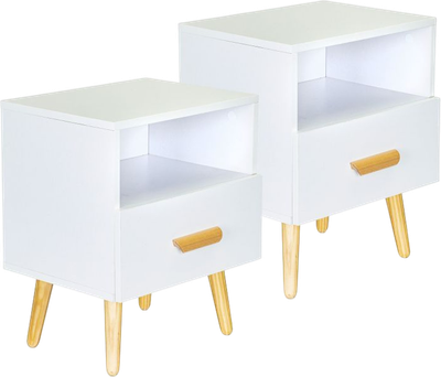 Набір приліжкових тумбочек ModernHome by Multistore Білі 2 шт. (WYJ-258-2 WHITE)