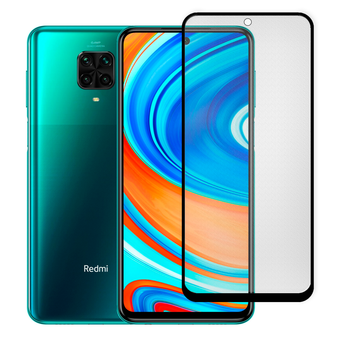 Защитное стекло матовое для телефона Xiaomi Redmi Note 9 Pro противоударное полноэкранное черное